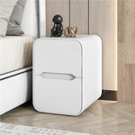 Modern Pine Nightstand with PU Leather Finish - Stylish Storage Solution for Your Bedroom fmxjs-5340