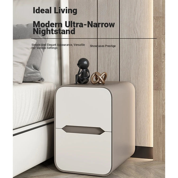 Modern Pine Nightstand with PU Leather Finish - Stylish Storage Solution for Your Bedroom fmxjs-5340