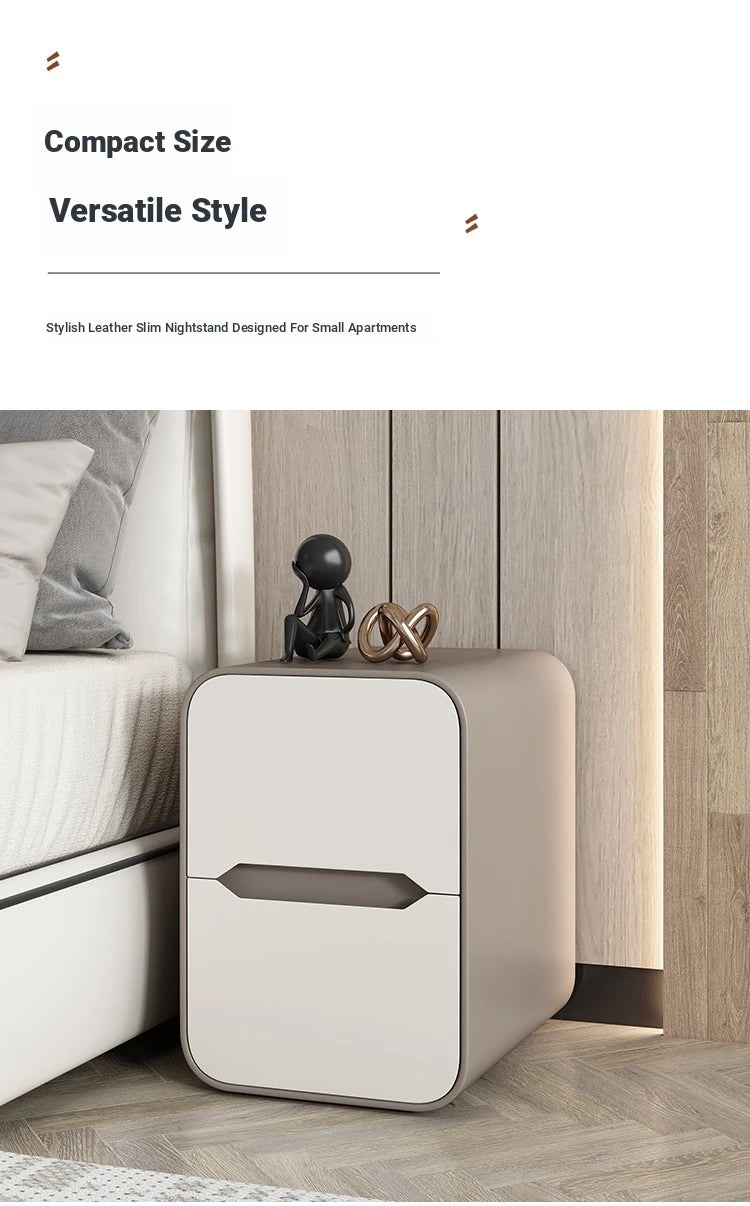 Modern Pine Nightstand with PU Leather Finish - Stylish Storage Solution for Your Bedroom fmxjs-5340