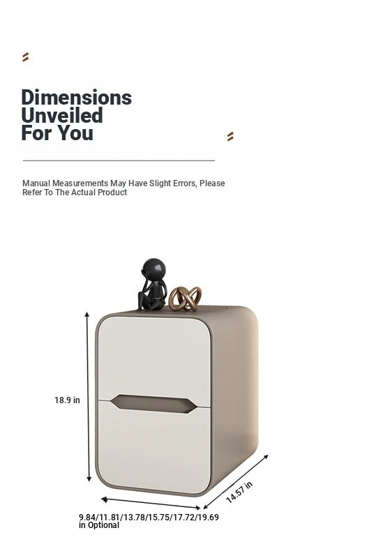 Modern Pine Nightstand with PU Leather Finish - Stylish Storage Solution for Your Bedroom fmxjs-5340