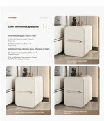 Modern Pine Nightstand with PU Leather Finish - Stylish Storage Solution for Your Bedroom fmxjs-5340