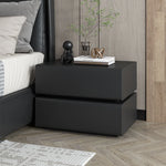 Stylish Pine Nightstand with PU Leather Finish - Modern Two-Drawer Storage Solution for Bedroom Decor fmxjs-5342