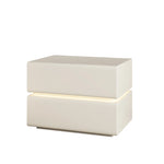 Stylish Pine Nightstand with PU Leather Finish - Modern Two-Drawer Storage Solution for Bedroom Decor fmxjs-5342