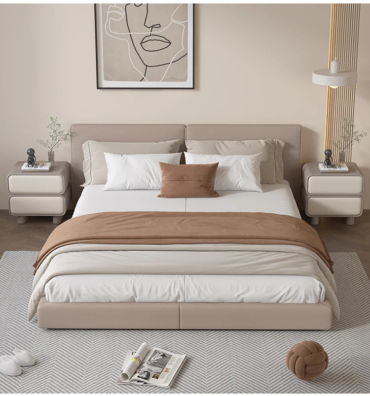 Modern Black Pine Nightstand with PU Leather Finish - Stylish Storage for Bedroom fmxjs-5343