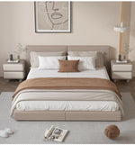 Modern Black Pine Nightstand with PU Leather Finish - Stylish Storage for Bedroom fmxjs-5343