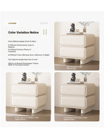 Modern Black Pine Nightstand with PU Leather Finish - Stylish Storage for Bedroom fmxjs-5343