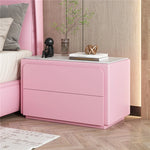 Modern Pine Nightstand with Sintered Stone Top and PU Leather Finish - Stylish Storage Solution for Your Bedroom fmxjs-5344