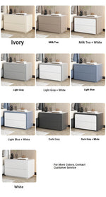 Modern Pine Nightstand with Sintered Stone Top and PU Leather Finish - Stylish Storage Solution for Your Bedroom fmxjs-5344