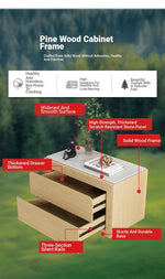 Modern Pine Nightstand with Sintered Stone Top and PU Leather Finish - Stylish Storage Solution for Your Bedroom fmxjs-5344