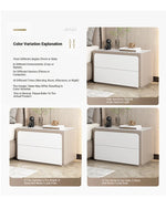 Modern Pine Nightstand with Sintered Stone Top and PU Leather Finish - Stylish Storage Solution for Your Bedroom fmxjs-5344