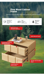 Chic Pine Nightstand with PU Leather Finish and Soft LED Accent Lighting fmxjs-5345