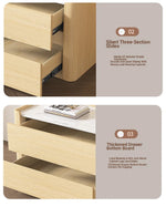 Modern Pine Nightstand with Sintered Stone Top and PU Leather Drawer - Stylish Storage Solution for Your Bedroom fmxjs-5346