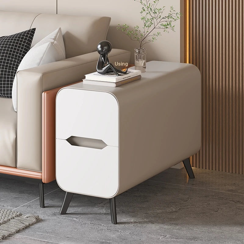 Stylish Pine & PU Leather Coffee Table with Modern Design and Storage Solutions fmxjs-5347