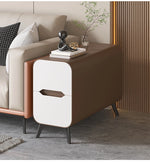 Stylish Pine & PU Leather Coffee Table with Modern Design and Storage Solutions fmxjs-5347