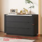 Sleek Pine Sintered Stone Cabinet with PU Leather Touch - Modern 3-Drawer Storage Solution for Contemporary Home Decor fmxjs-5348