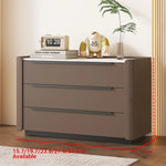 Sleek Pine Sintered Stone Cabinet with PU Leather Touch - Modern 3-Drawer Storage Solution for Contemporary Home Decor fmxjs-5348