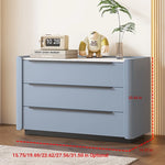 Sleek Pine Sintered Stone Cabinet with PU Leather Touch - Modern 3-Drawer Storage Solution for Contemporary Home Decor fmxjs-5348