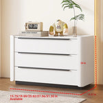 Sleek Pine Sintered Stone Cabinet with PU Leather Touch - Modern 3-Drawer Storage Solution for Contemporary Home Decor fmxjs-5348