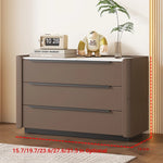 Sleek Pine Sintered Stone Cabinet with PU Leather Touch - Modern 3-Drawer Storage Solution for Contemporary Home Decor fmxjs-5348