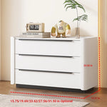 Sleek Pine Sintered Stone Cabinet with PU Leather Touch - Modern 3-Drawer Storage Solution for Contemporary Home Decor fmxjs-5348