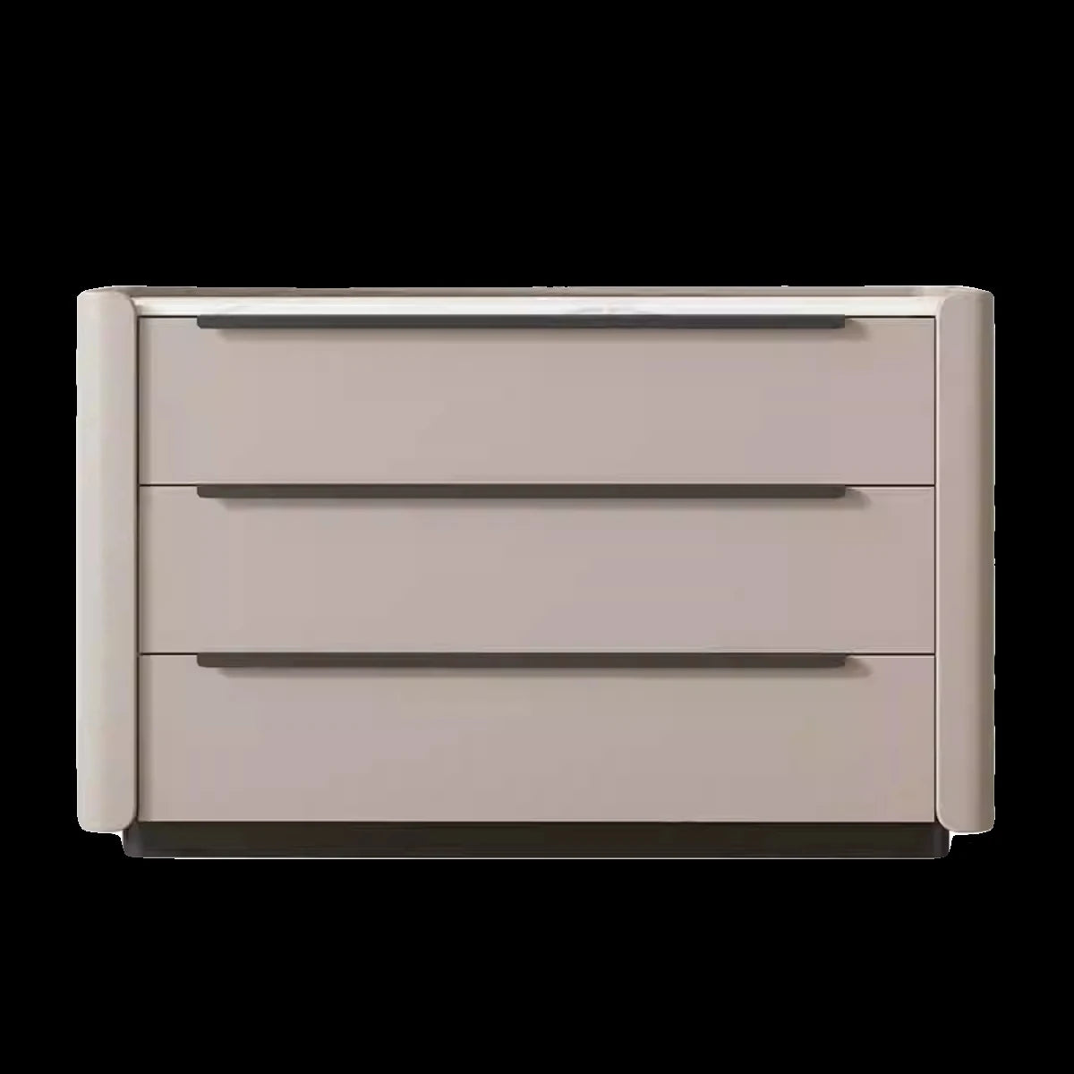 Sleek Pine Sintered Stone Cabinet with PU Leather Touch - Modern 3-Drawer Storage Solution for Contemporary Home Decor fmxjs-5348