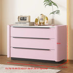 Sleek Pine Sintered Stone Cabinet with PU Leather Touch - Modern 3-Drawer Storage Solution for Contemporary Home Decor fmxjs-5348