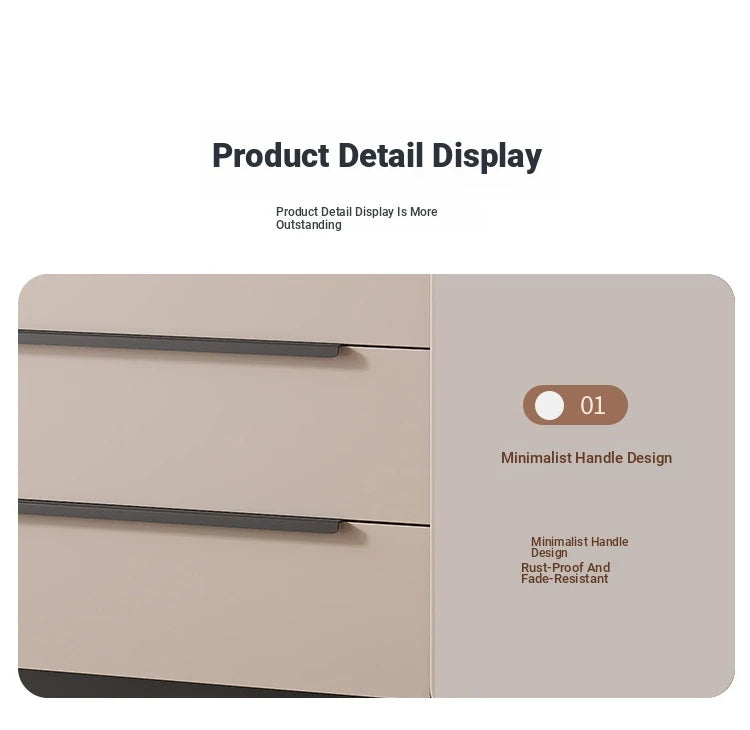 Sleek Pine Sintered Stone Cabinet with PU Leather Touch - Modern 3-Drawer Storage Solution for Contemporary Home Decor fmxjs-5348