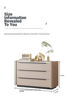 Sleek Pine Sintered Stone Cabinet with PU Leather Touch - Modern 3-Drawer Storage Solution for Contemporary Home Decor fmxjs-5348