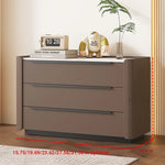 Sleek Pine Sintered Stone Cabinet with PU Leather Touch - Modern 3-Drawer Storage Solution for Contemporary Home Decor fmxjs-5348