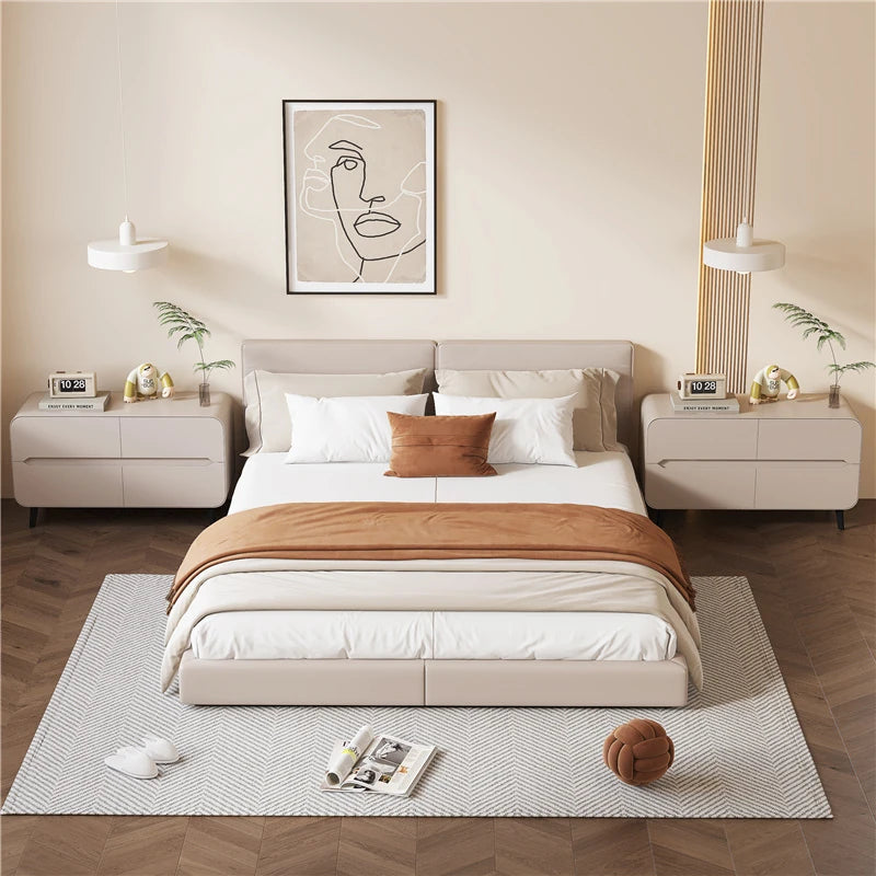 Modern Pine PU Leather Cabinet with Sleek Design and Ample Storage - Perfect for Home Decor and Organization fmxjs-5349