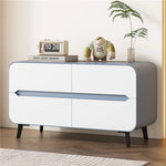 Modern Pine PU Leather Cabinet with Sleek Design and Ample Storage - Perfect for Home Decor and Organization fmxjs-5349