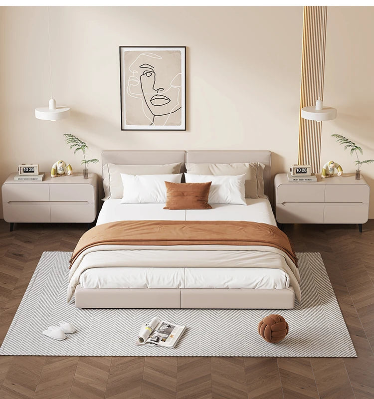 Modern Pine PU Leather Cabinet with Sleek Design and Ample Storage - Perfect for Home Decor and Organization fmxjs-5349