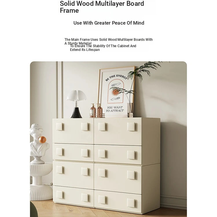 Stylish Pine Multi-Layer Board Cabinet with Synthetic Leather Finish - Modern Storage Solution for Any Space fmxjs-5350