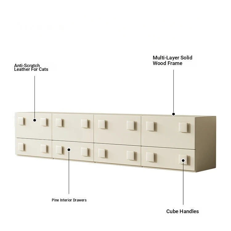 Stylish Pine Multi-Layer Board Cabinet with Synthetic Leather Finish - Modern Storage Solution for Any Space fmxjs-5350