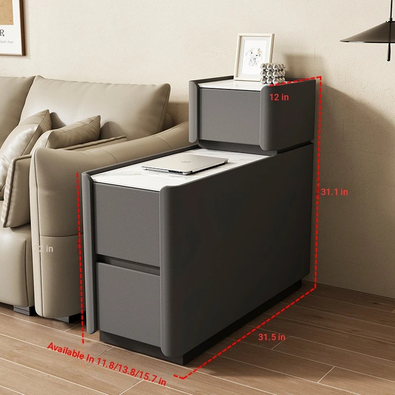 Elegant Pine Multi-layer Board Coffee Table with Sintered Stone Top and Synthetic Leather Finish - Modern Living Room Furniture fmxjs-5351