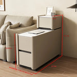 Elegant Pine Multi-layer Board Coffee Table with Sintered Stone Top and Synthetic Leather Finish - Modern Living Room Furniture fmxjs-5351