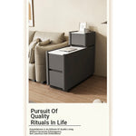 Elegant Pine Multi-layer Board Coffee Table with Sintered Stone Top and Synthetic Leather Finish - Modern Living Room Furniture fmxjs-5351