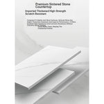 Elegant Pine Multi-layer Board Coffee Table with Sintered Stone Top and Synthetic Leather Finish - Modern Living Room Furniture fmxjs-5351