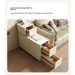 Elegant Pine Multi-layer Board Coffee Table with Sintered Stone Top and Synthetic Leather Finish - Modern Living Room Furniture fmxjs-5351