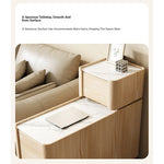 Elegant Pine Multi-layer Board Coffee Table with Sintered Stone Top and Synthetic Leather Finish - Modern Living Room Furniture fmxjs-5351