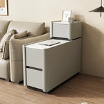 Elegant Pine Multi-layer Board Coffee Table with Sintered Stone Top and Synthetic Leather Finish - Modern Living Room Furniture fmxjs-5351