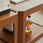 Elegant Light Brown and Black Cherry Wood Tea Table – Sturdy Plywood Design fmy-690