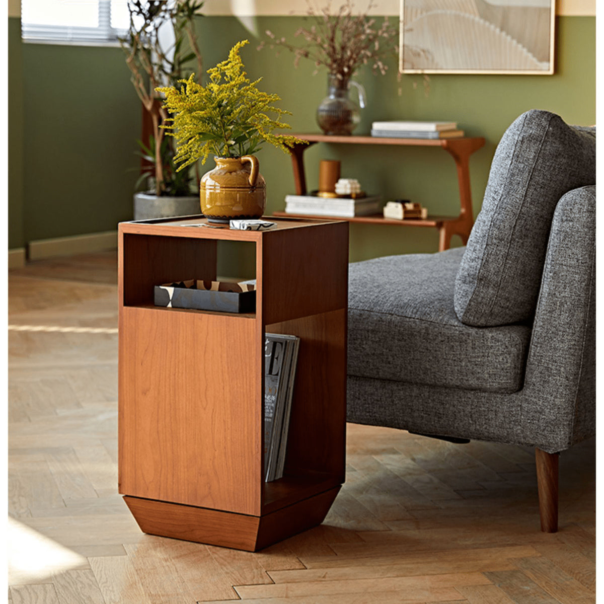 Elegant Light Brown & Black Laminated Wood Tea Table - Stylish & Modern Design fmy-695