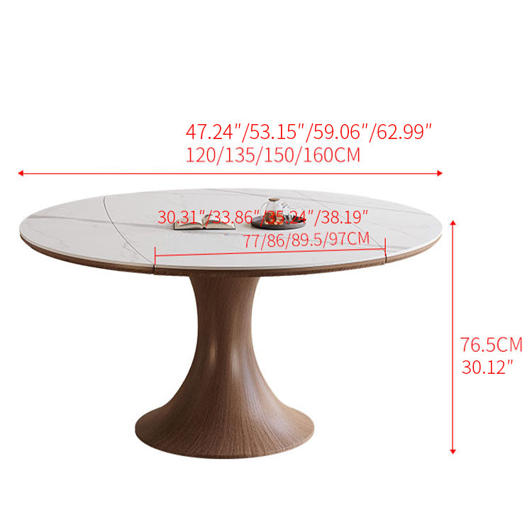 Elegant Table with Brown Sintered Stone and Ash Wood Finish fnl-267