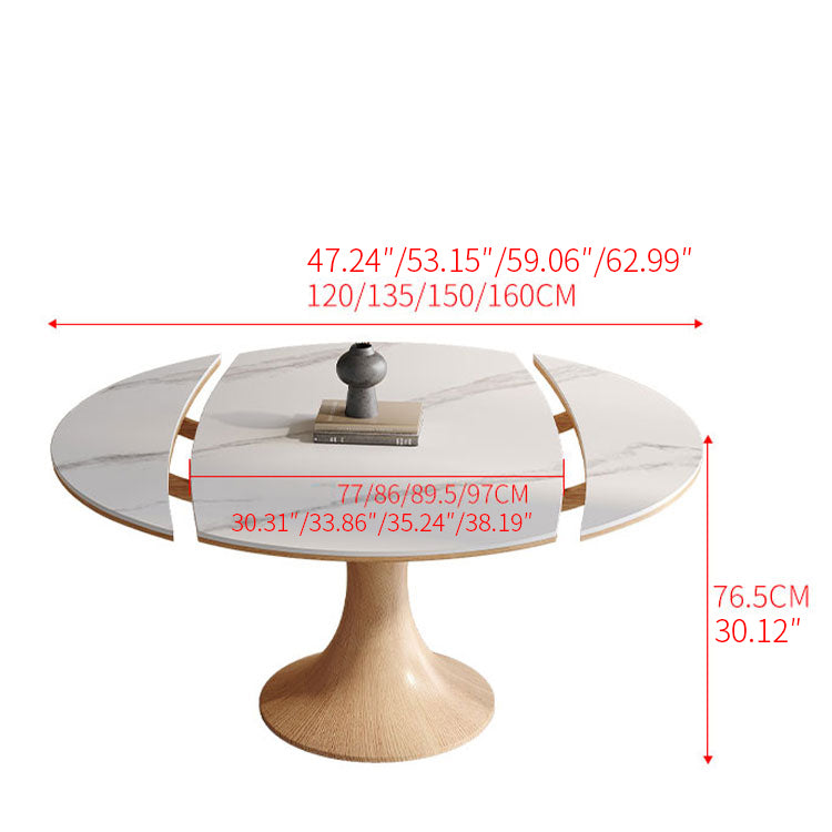 Elegant Natural Sintered Stone & Ash Wood Table - Timeless Design for Modern Homes fnl-268