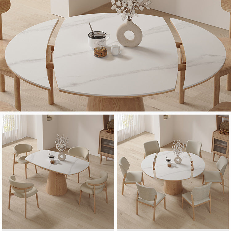 Elegant Brown Natural Sintered Stone Ash Wood Table - Modern Design fnl-269