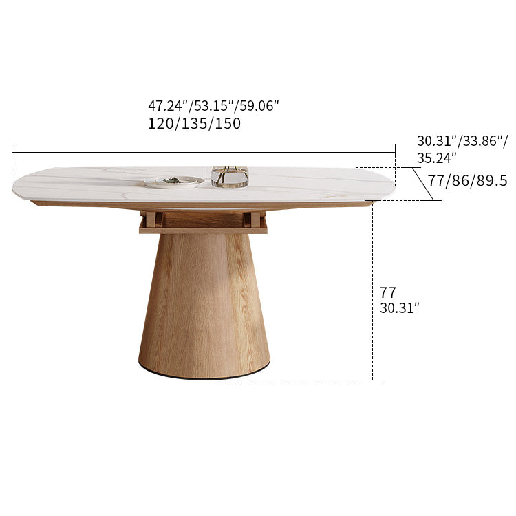 Elegant Brown Natural Sintered Stone Ash Wood Table - Modern Design fnl-269