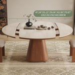 Modern Brown Sintered Stone and Solid Wood Dining Table fnl-277