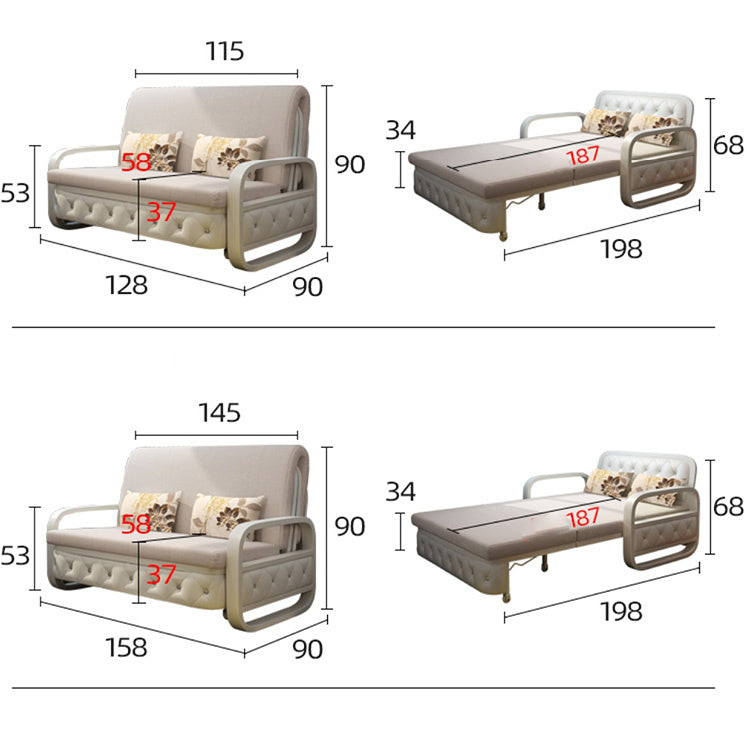 Luxury Convertible Sofa - Modern Gray, Pink, Khaki, and Blue - Premium Faux Leather & Cotton-Linen Upholstery fnm-946