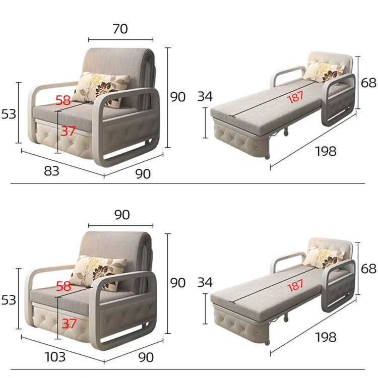 Luxury Convertible Sofa - Modern Gray, Pink, Khaki, and Blue - Premium Faux Leather & Cotton-Linen Upholstery fnm-946